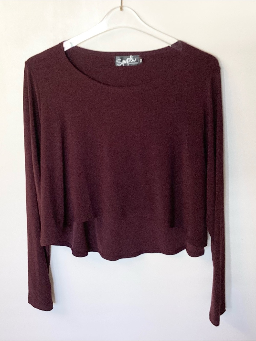 NWT Sympli Long Sleeve Shorty Top - Bordeaux - 16